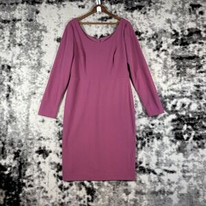 Betsey Johnson Dress Womens Size 10‎ Crepe Midi Scoop Neck Office Career